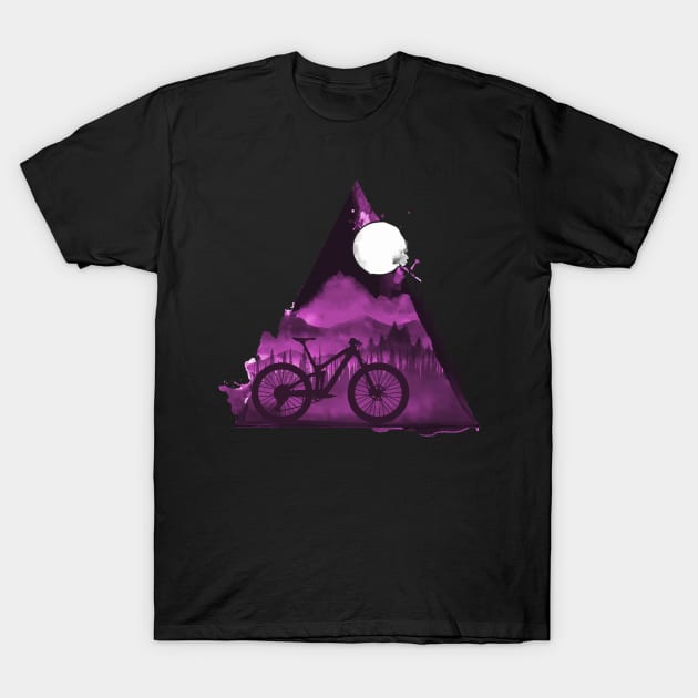 MTB Purple Art T-Shirt by OneRedFox